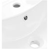 Handfat fristående med piedestal keramik 650x520x200 mm vit vidaXL – miniatyr 6