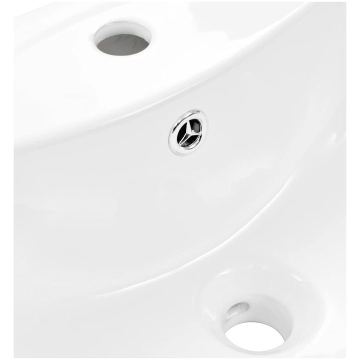 Handfat fristående med piedestal keramik 650x520x200 mm vit vidaXL – bild 6