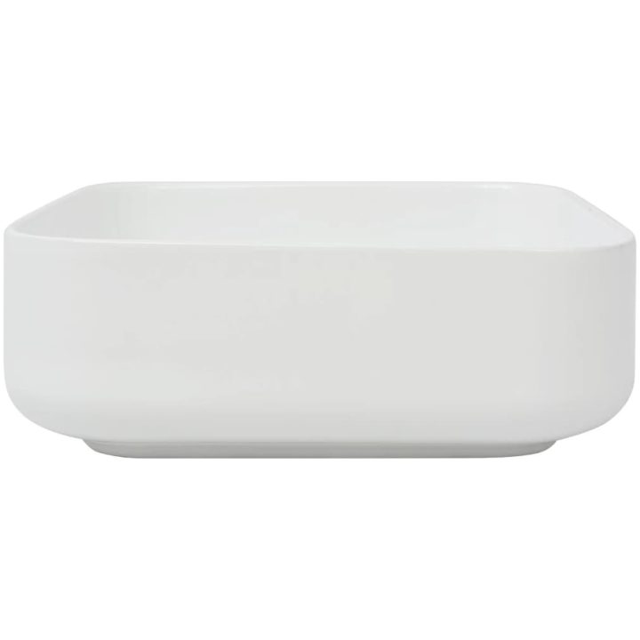 Handfat fyrkantig keramik vit 39x39x13,5 cm vidaXL – bild 3