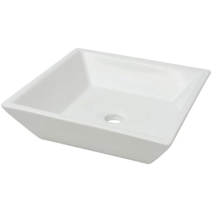 Handfat fyrkantig keramik vit 41,5x41,5x12 cm vidaXL – bild 2
