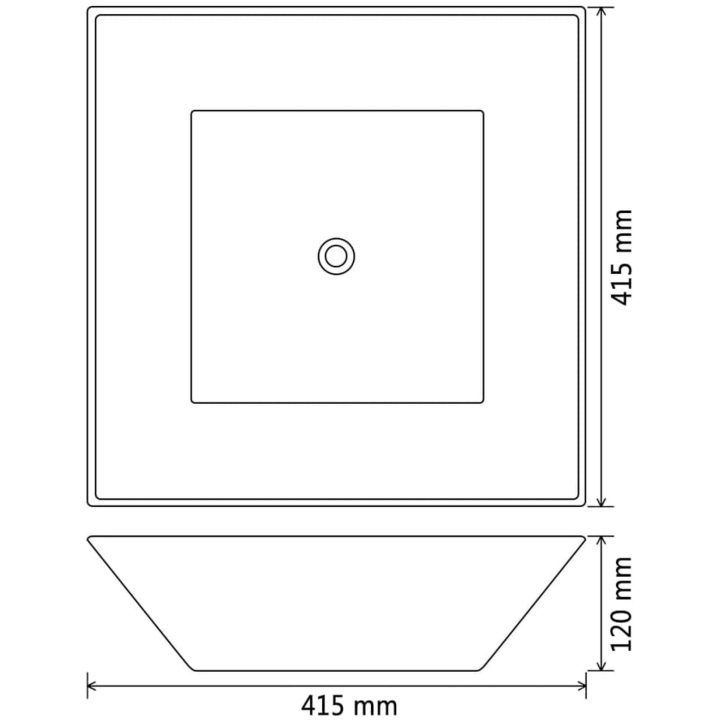 Handfat fyrkantig keramik vit 41,5x41,5x12 cm vidaXL – bild 5