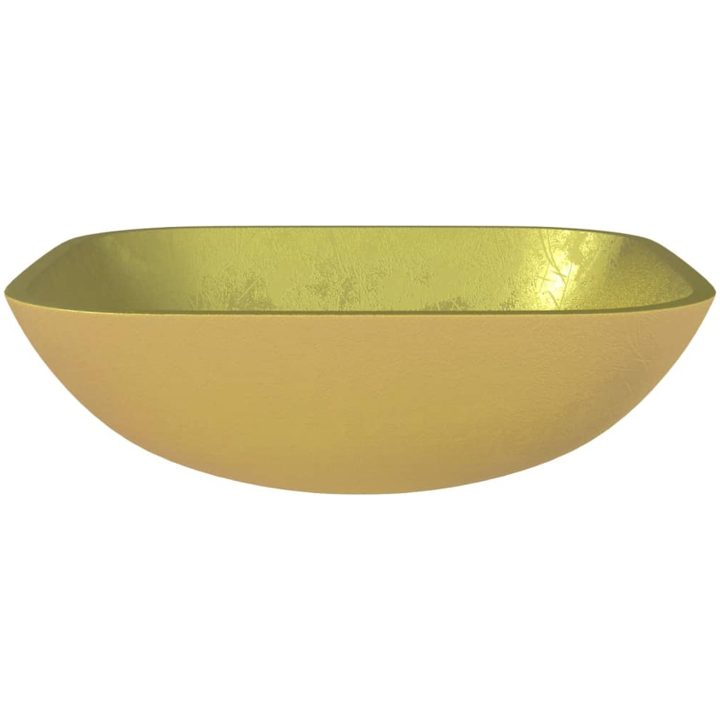Handfat glas 42x42x14 cm guld vidaXL – bild 3