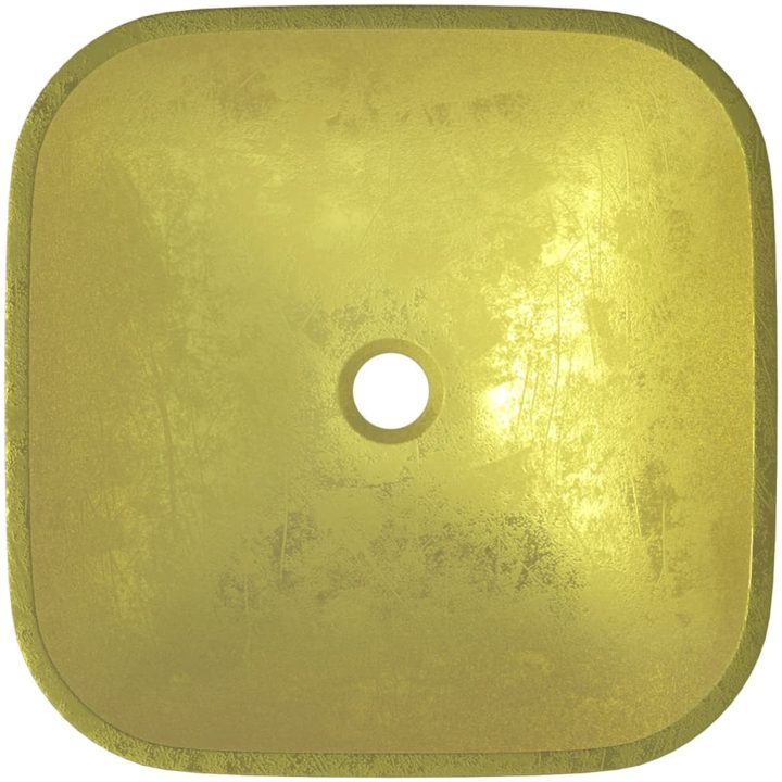 Handfat glas 42x42x14 cm guld vidaXL – bild 4