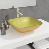 Handfat glas 42x42x14 cm guld vidaXL – miniatyr 1