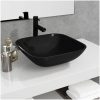 Handfat glas 42x42x14 cm svart vidaXL – miniatyr 1