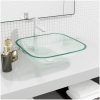 Handfat glas 42x42x14 cm transparent vidaXL – miniatyr 1