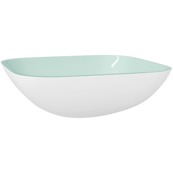 Handfat glas 42x42x14 cm vit vidaXL – bild 2