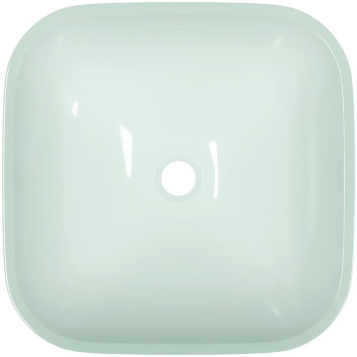 Handfat glas 42x42x14 cm vit vidaXL – bild 4