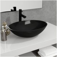 Handfat glas 50x37x14 cm svart vidaXL