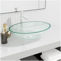 Handfat glas 50x37x14 cm transparent vidaXL