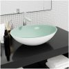 Handfat glas 50x37x14 cm vit vidaXL – miniatyr 1