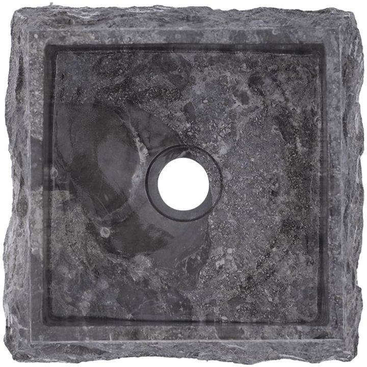 Handfat grå 30x30x13 cm marmor vidaXL – bild 10