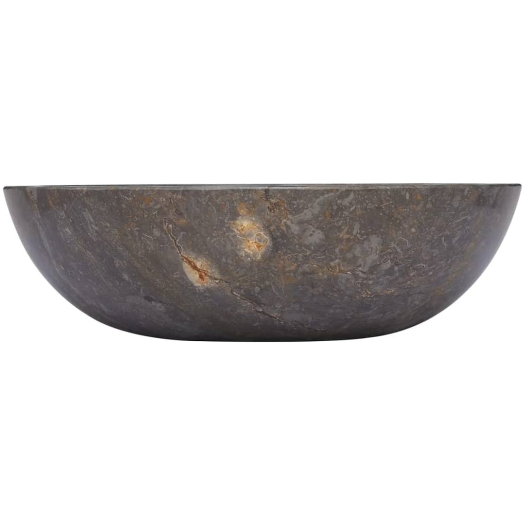 Handfat grå ⌀40x12 cm marmor vidaXL – bild 2