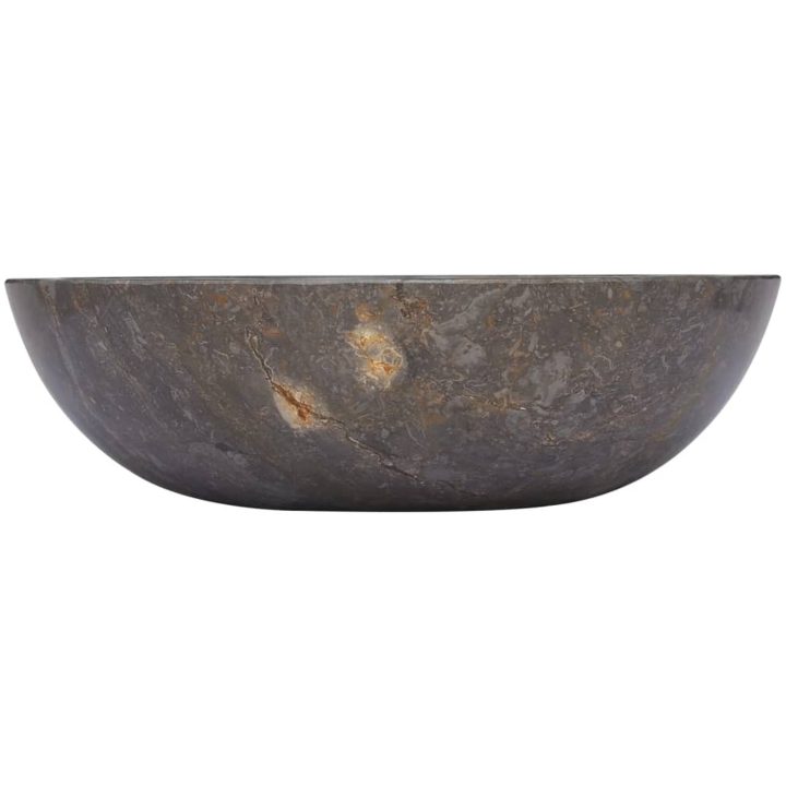Handfat grå ⌀40x12 cm marmor vidaXL – bild 2