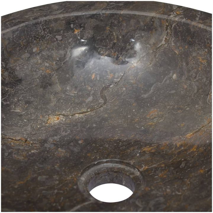 Handfat grå ⌀40x12 cm marmor vidaXL – bild 5