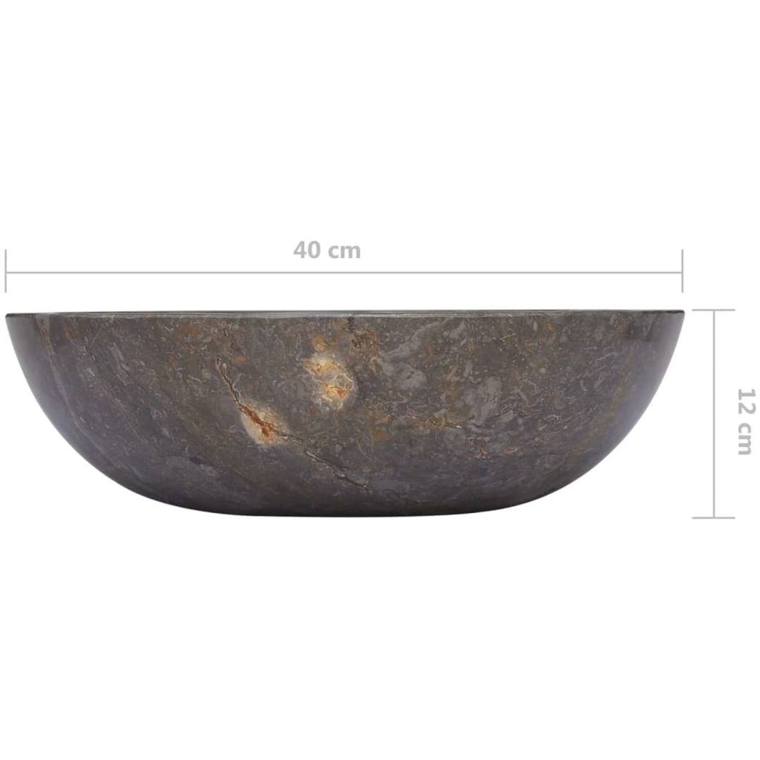 Handfat grå ⌀40x12 cm marmor vidaXL – bild 6