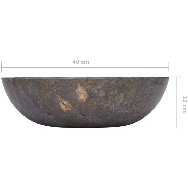 Handfat grå ⌀40x12 cm marmor vidaXL – bild 6
