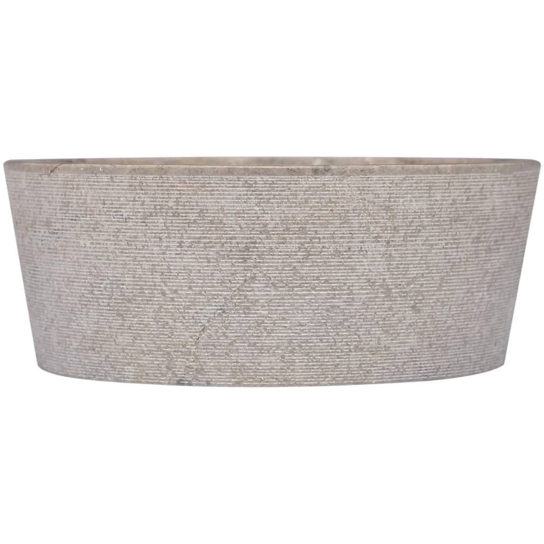 Handfat grå ⌀40x15 cm marmor vidaXL – bild 3