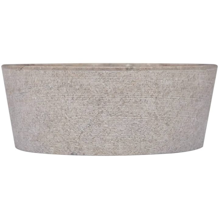 Handfat grå ⌀40x15 cm marmor vidaXL – bild 3
