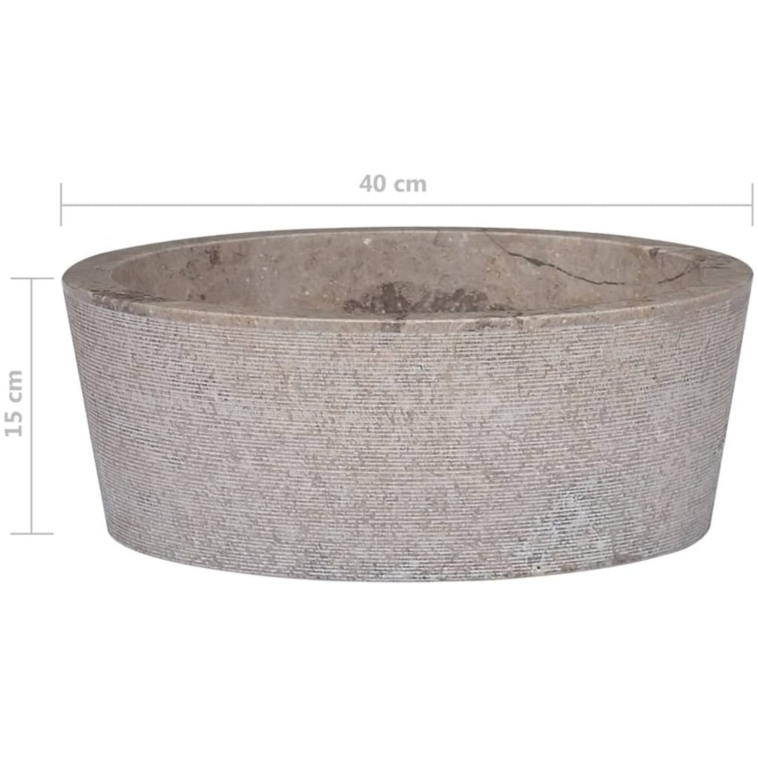 Handfat grå ⌀40x15 cm marmor vidaXL – bild 5