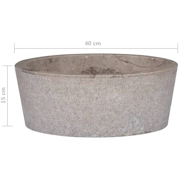 Handfat grå ⌀40x15 cm marmor vidaXL – bild 5