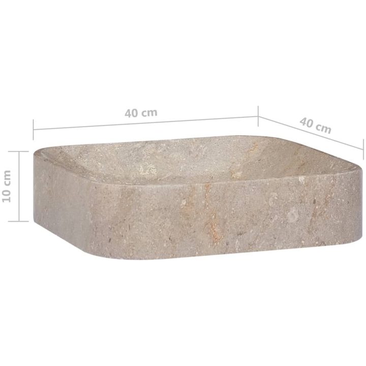 Handfat grå 40x40x10 cm marmor vidaXL – bild 6