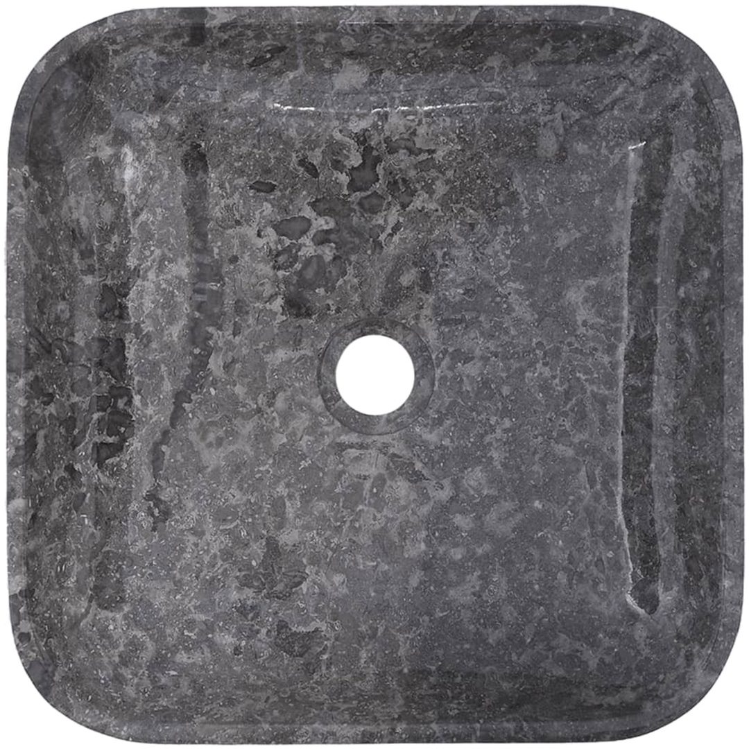 Handfat grå 40x40x10 cm marmor vidaXL – bild 9