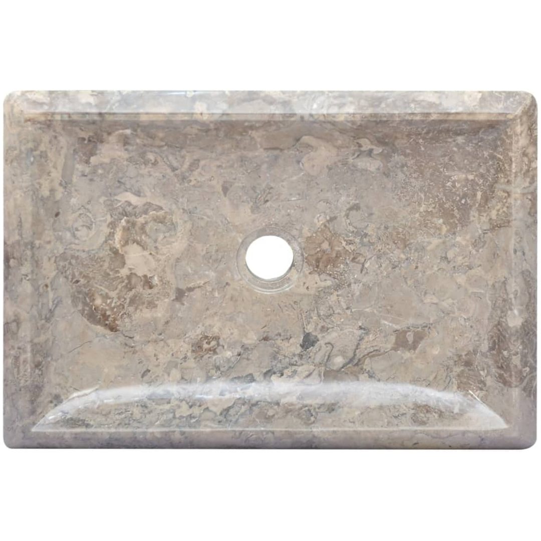 Handfat grå 50x35x10 cm marmor vidaXL – bild 5