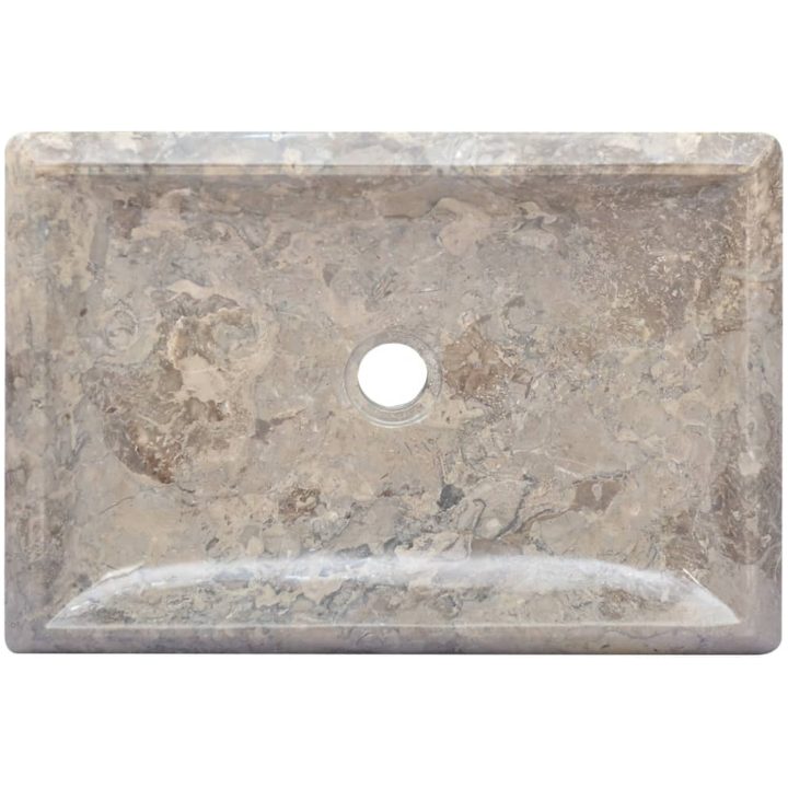Handfat grå 50x35x10 cm marmor vidaXL – bild 5