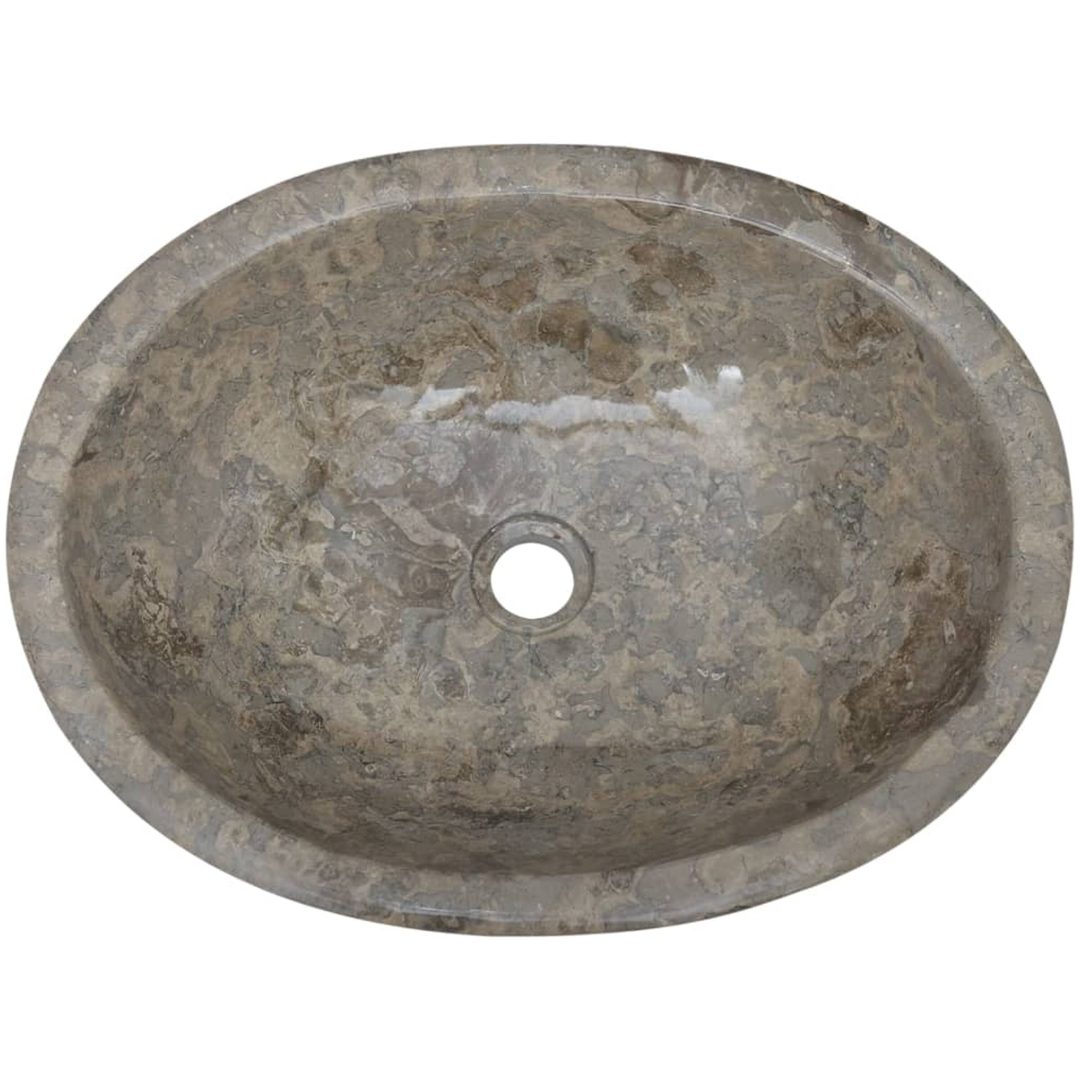Handfat grå 53x40x15 cm marmor vidaXL – bild 5