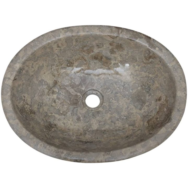 Handfat grå 53x40x15 cm marmor vidaXL – bild 5
