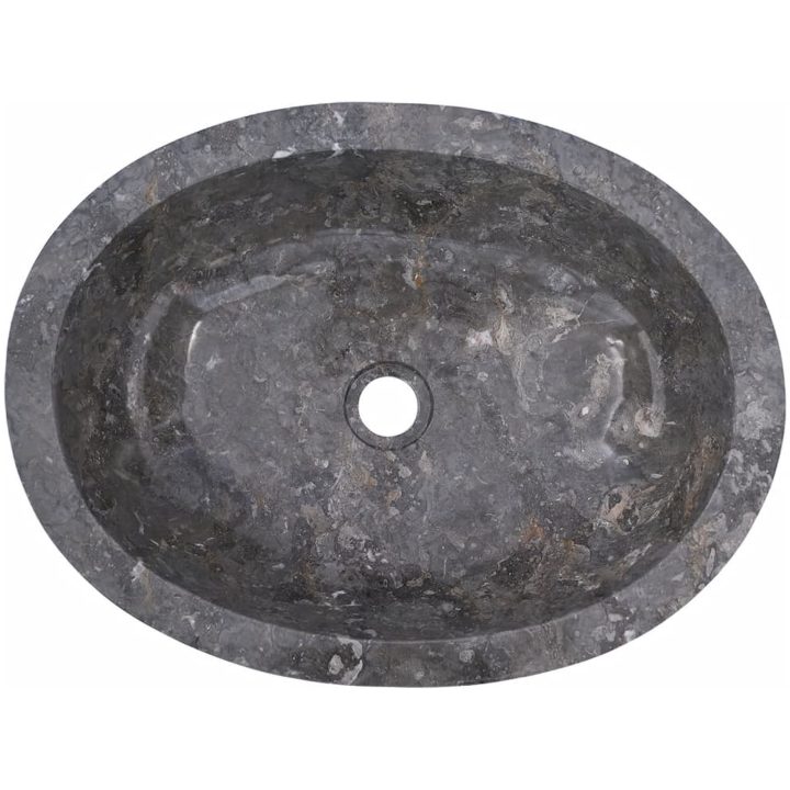 Handfat grå 53x40x15 cm marmor vidaXL – bild 10