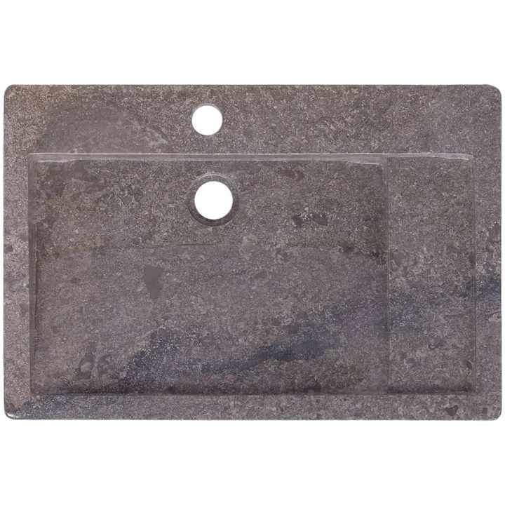 Handfat grå 58x39x10 cm marmor vidaXL – bild 12