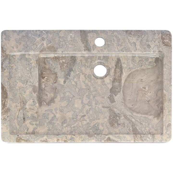Handfat grå 58x39x10 cm marmor vidaXL – bild 6