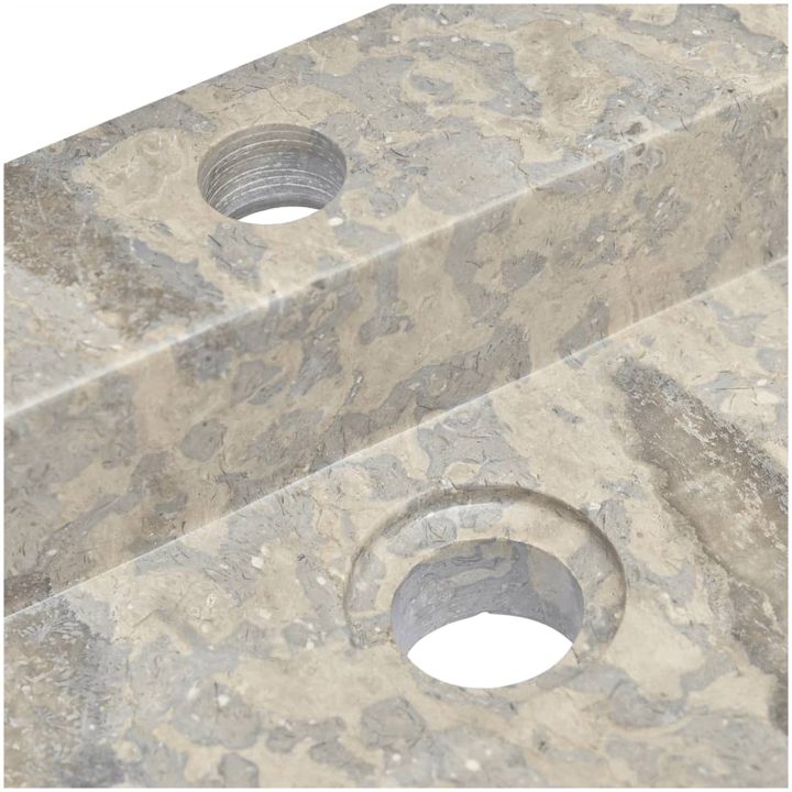 Handfat grå 58x39x10 cm marmor vidaXL – bild 7