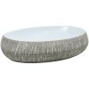 Handfat grå och blå oval keramik vidaXL 59 x 40 x 15 cm – miniatyr 2