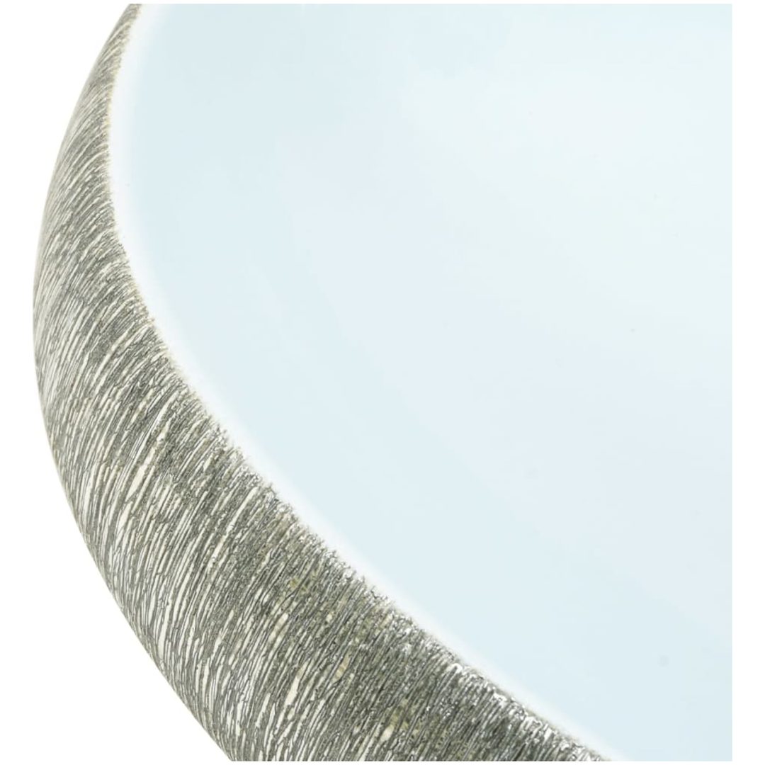 Handfat grå och blå oval keramik vidaXL 59 x 40 x 15 cm – bild 7