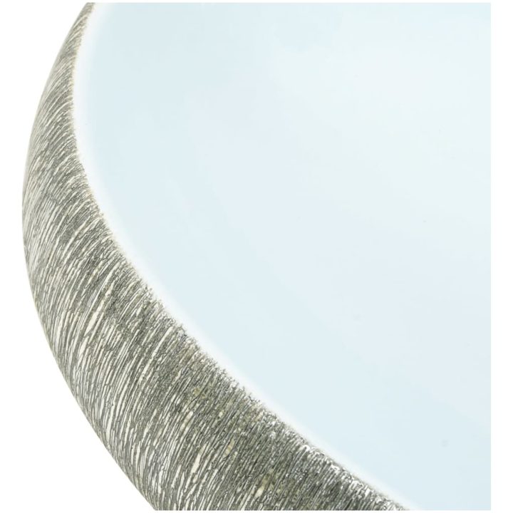 Handfat grå och blå oval keramik vidaXL 59 x 40 x 15 cm – bild 7