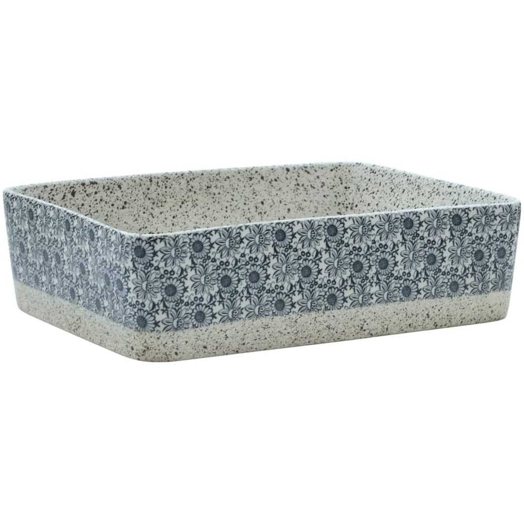 Handfat grå och blå rektangulär 46x35,5x13 cm keramik vidaXL – bild 2