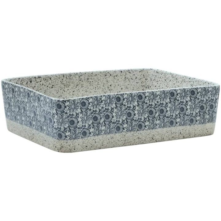 Handfat grå och blå rektangulär 46x35,5x13 cm keramik vidaXL – bild 2