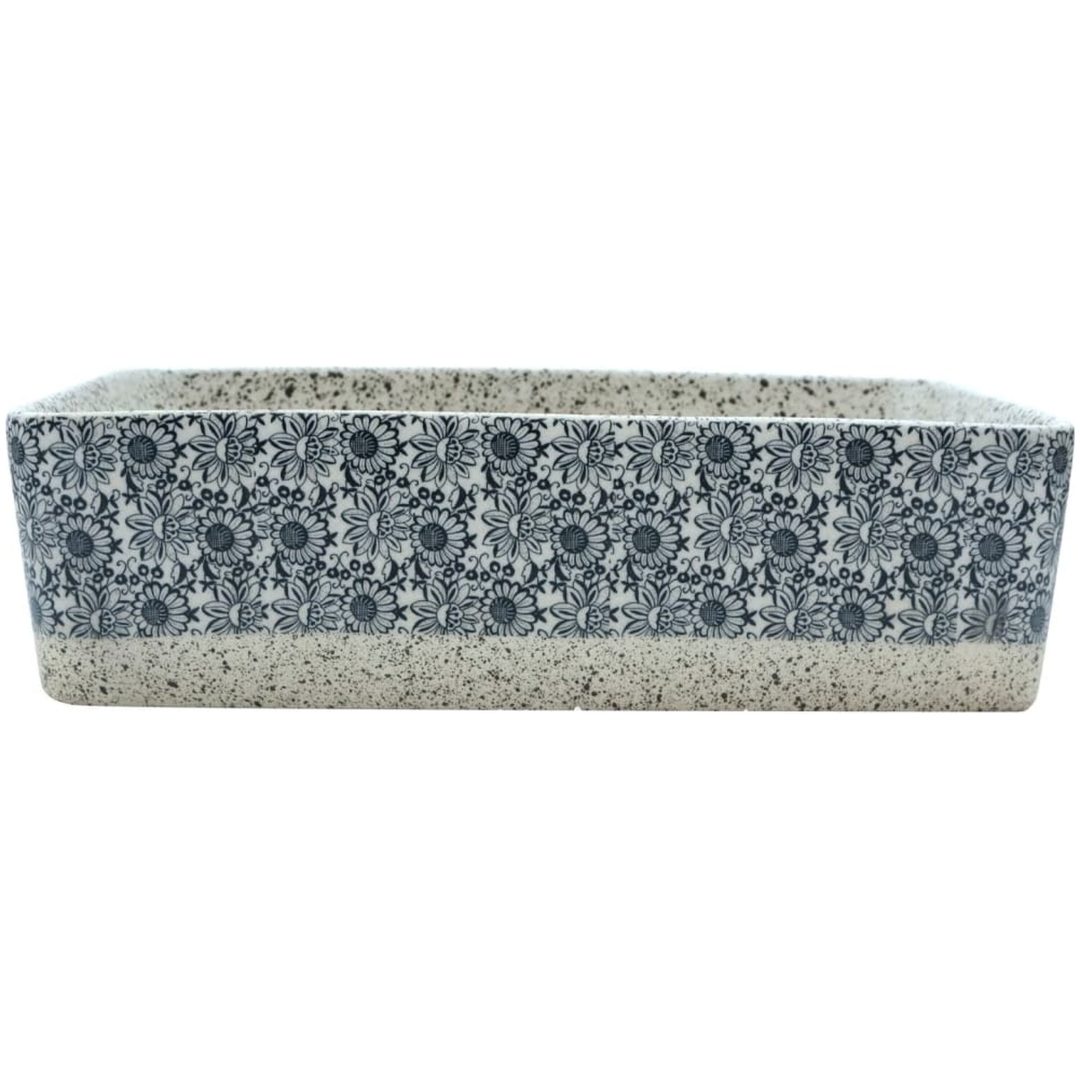 Handfat grå och blå rektangulär 46x35,5x13 cm keramik vidaXL – bild 3