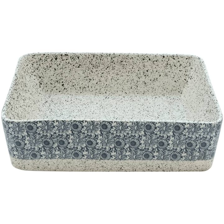 Handfat grå och blå rektangulär 46x35,5x13 cm keramik vidaXL – bild 4