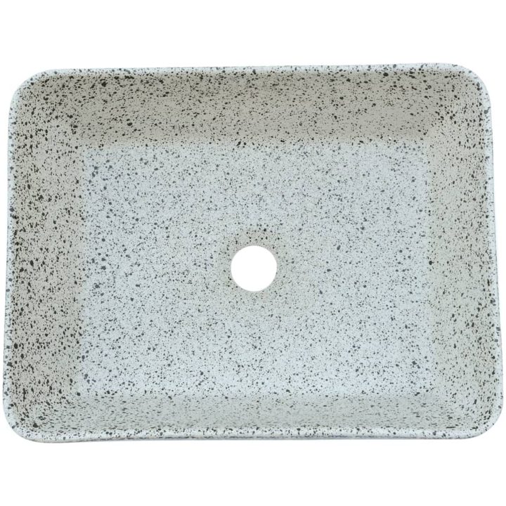 Handfat grå och blå rektangulär 46x35,5x13 cm keramik vidaXL – bild 6