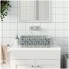 Handfat grå och blå rektangulär 46x35,5x13 cm keramik vidaXL – miniatyr 1