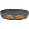 Handfat grå och svart oval keramik vidaXL 59 x 40 x 14 cm – miniatyr 4