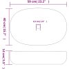 Handfat grå och svart oval keramik vidaXL 59 x 40 x 14 cm – miniatyr 8