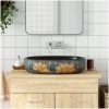 Handfat grå och svart oval keramik vidaXL 59 x 40 x 14 cm – miniatyr 1