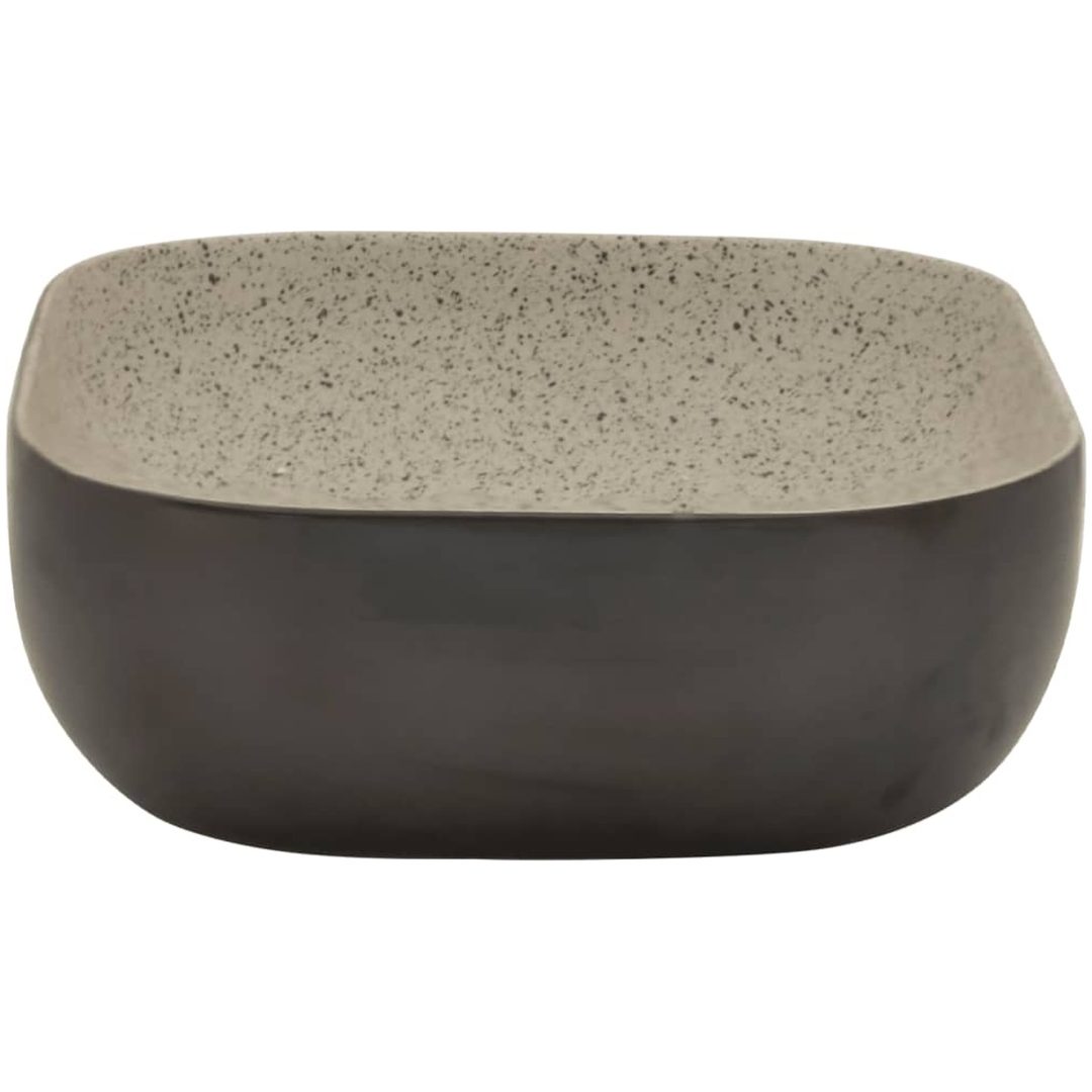 Handfat grå och svart rektangulär keramik vidaXL 48 x 37.5 x 13.5 cm – bild 5