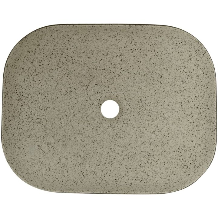 Handfat grå och svart rektangulär keramik vidaXL 48 x 37.5 x 13.5 cm – bild 6