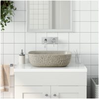 Handfat grå rektangulär keramik vidaXL